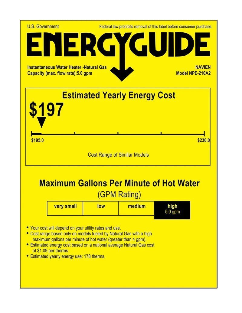 Navien NPE-210A2 High efficiency Condensing Tankless Water Heater - Image 2