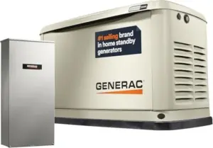 Generac Guardian 22kW Home Standby Generator with 200 Amp Transfer Switch, Durable All Aluminum, WiFi Enabled with G-Force Engine, Easy to Use, Whole House Powers Backups, Smart Outage Solution – Bisque