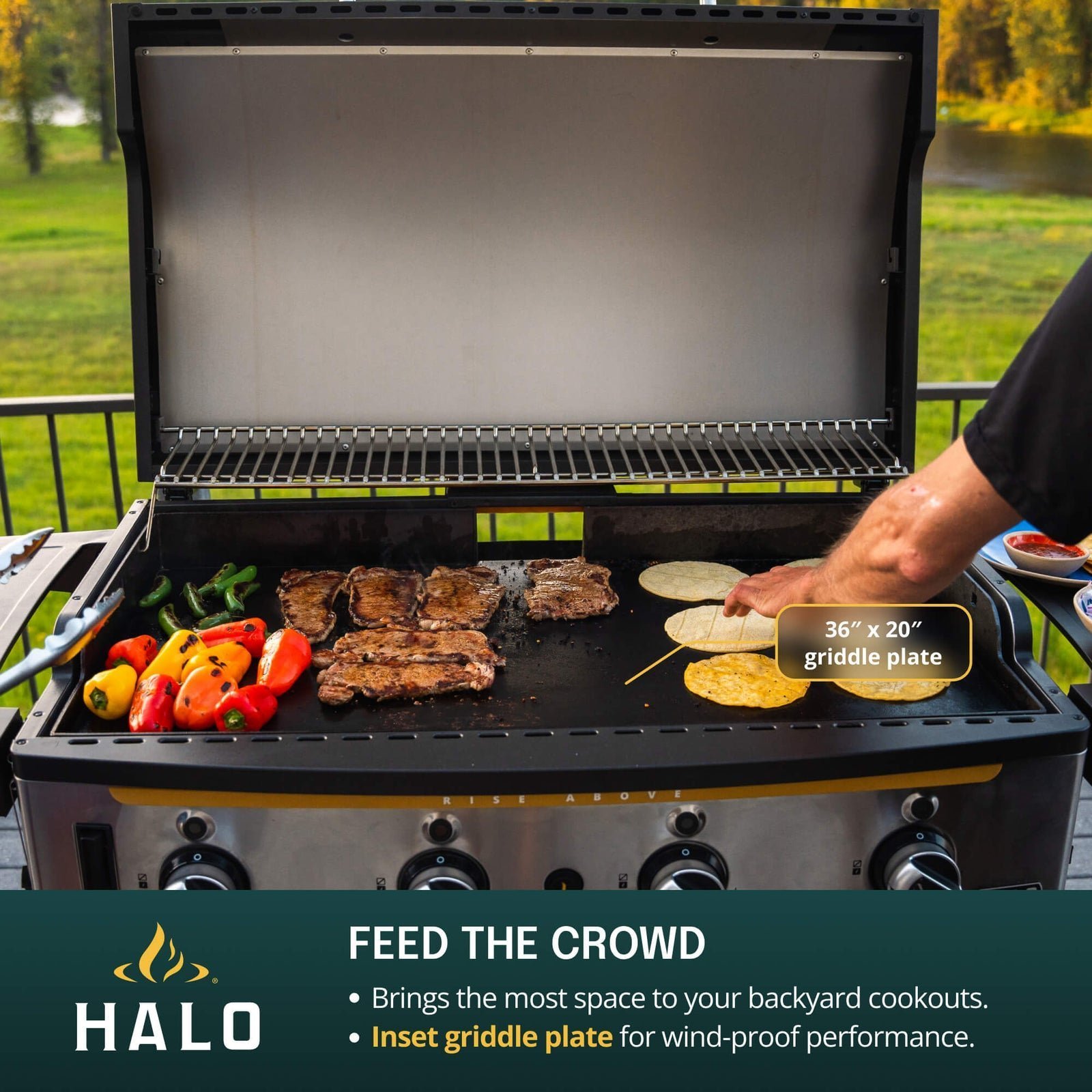 Halo Elite4B Outdoor Griddle | Dual Zone Burner System | Wind-Proof & Wall-to-Wall Heat | Natural Gas Compatible | Up to 750°F | 5-Year Warranty | 10 - Image 4
