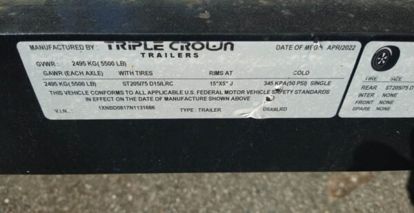 Triple Crown 5X8 Single Axle Lowrider Dump Trailer | Black | D5X8LRD - Image 5