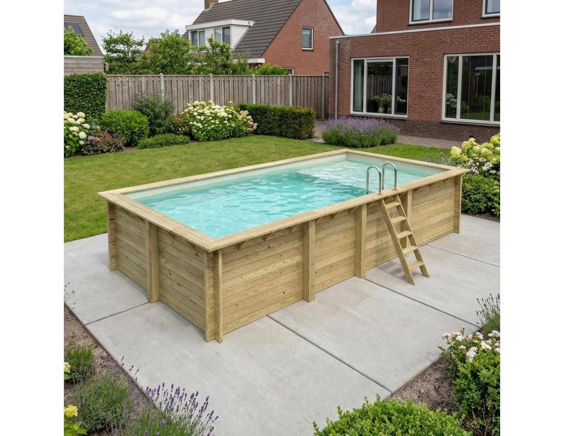 Piscine Hors Sol En Bois Aqua 6.1 X 2.85 H.1.31 M avec plage - Image 2