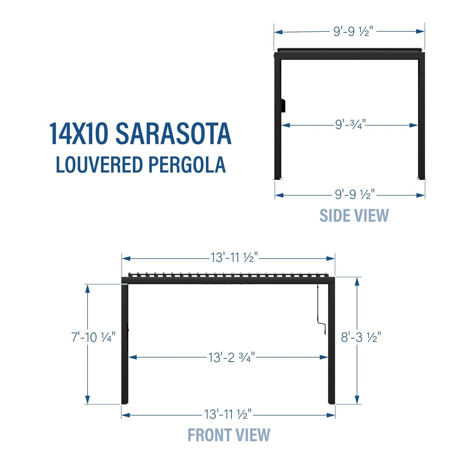 14×10 Sarasota Steel Louvered Pergola - Image 2