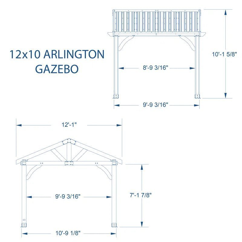 Arlington 12×10 Solid Wood Patio Gazebo - Image 3