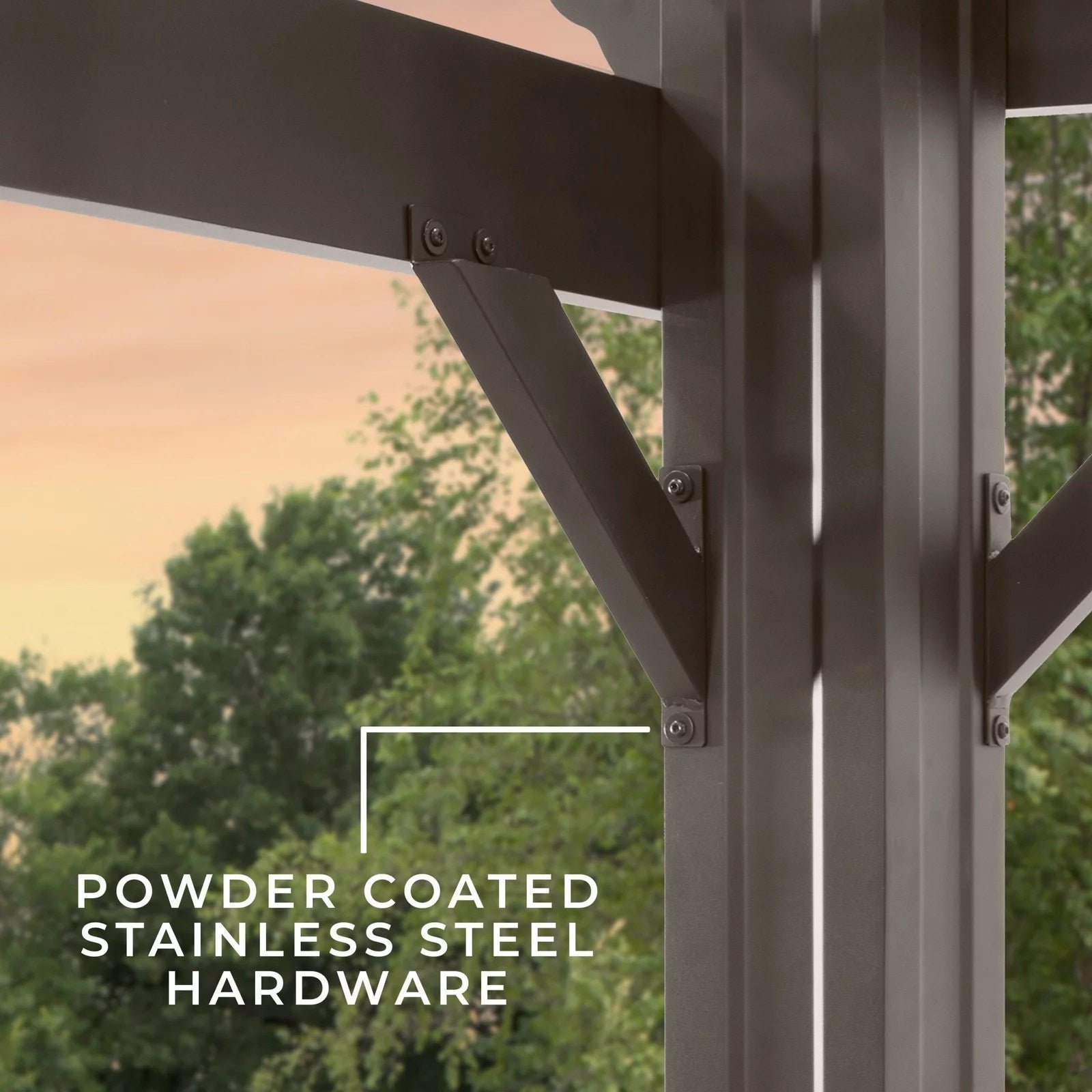 12 x 10 Ashford Traditional Steel Pergola With Sail Shade Soft Canopy - Image 5