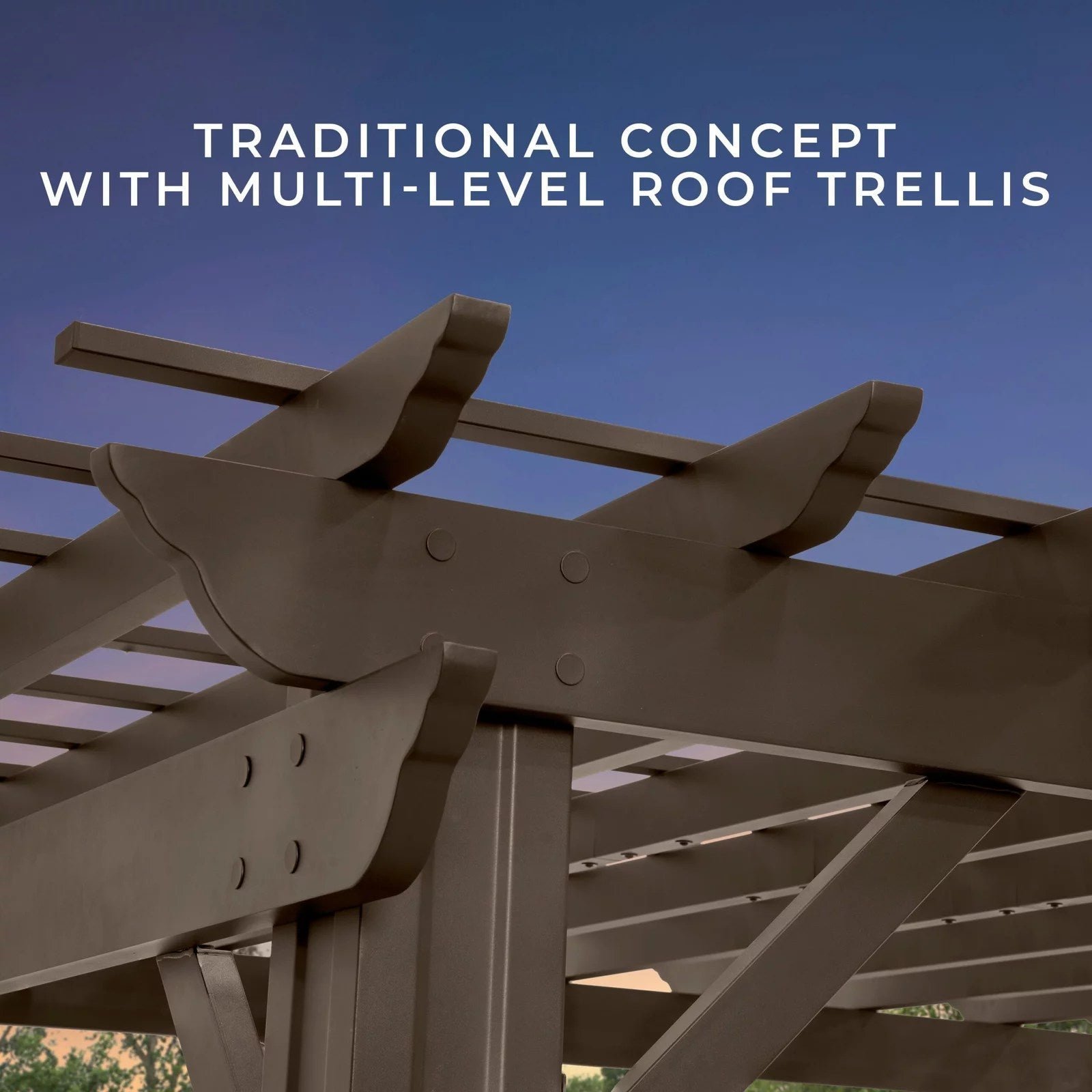 14×10 Ashford Traditional Steel Pergola With Sail Shade Soft Canopy - Image 8