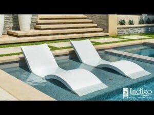 Ledge Lounger Luxury In-Pool Chaise Lounge Set. For Tanning Ledges Up to 9″ Deep