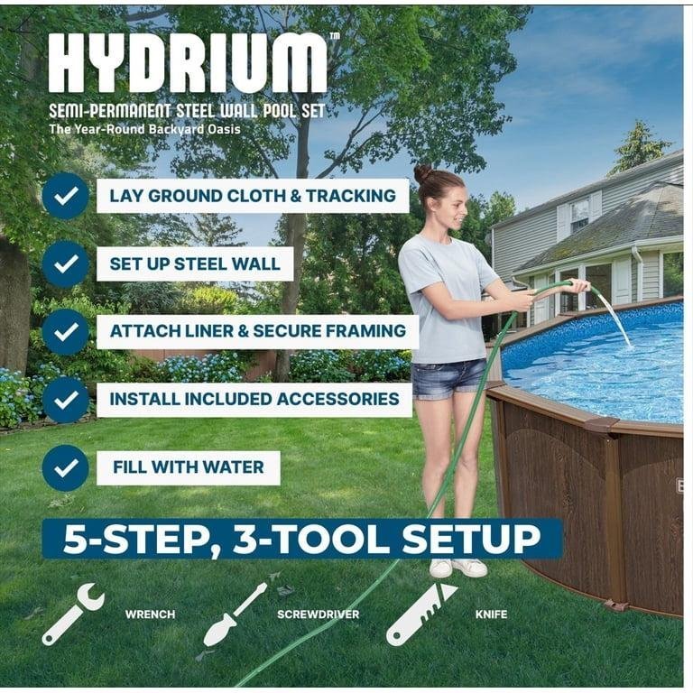 Bestway Hydrium 18′ x 52″ Round Steel Wall Above Ground Pool Set - Image 4