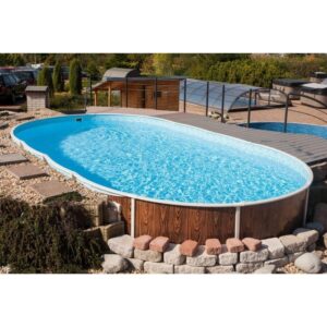 Piscine semi-enterrée et enterrée Azuro en acier 9,1 x 4,6 x 1,2 m