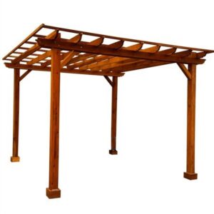 Best Redwood 16 Ft x 16 Ft Douglas Fir Wood Traditional Patio Pergola