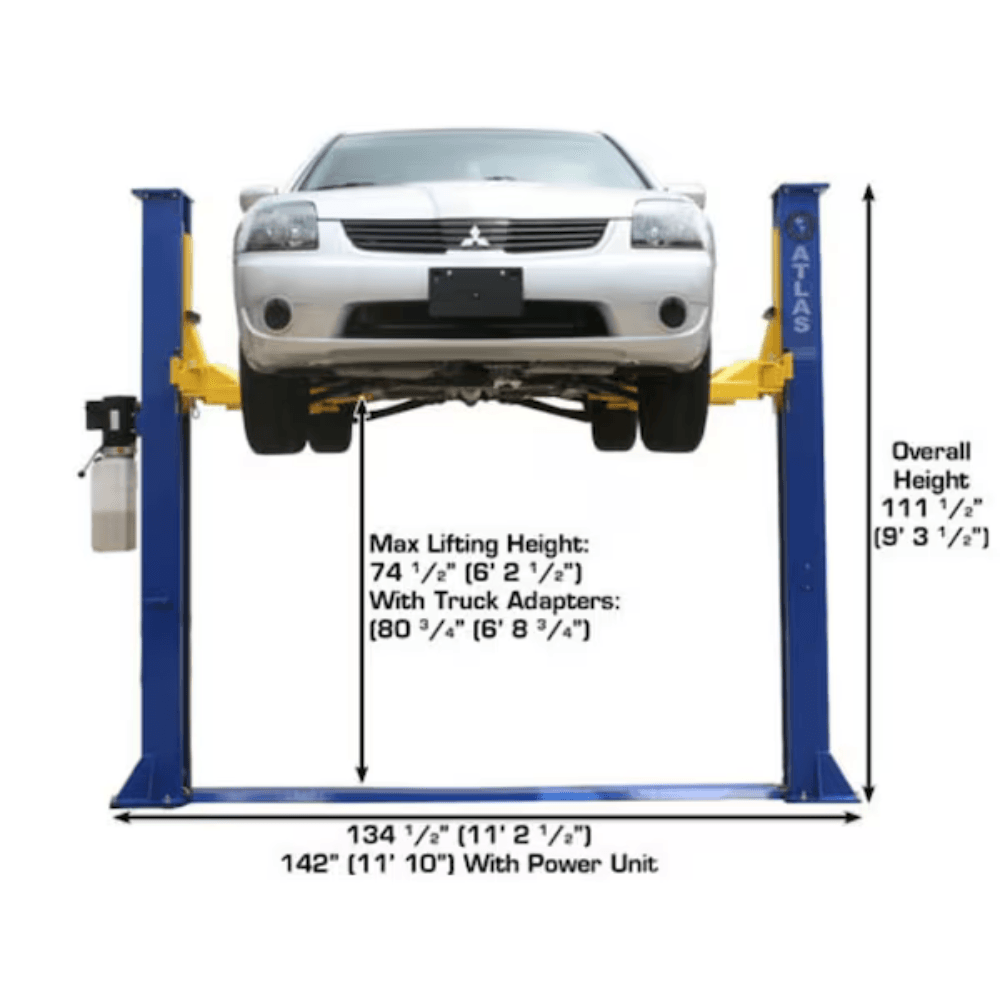 Atlas 9KBPX Baseplate 2-Post Car Lift 9000 Lb for Low Ceilings - Image 7