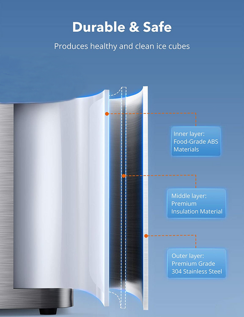 Aicook Countertop Nugget Ice Maker 26 lbs. Portable Sonic Ice Machine with Self-Cleaning - Image 3