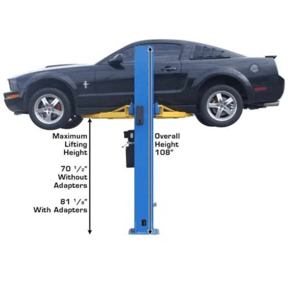 Atlas BP8000 8000 Lb. Capacity Low-Ceiling Baseplate 2-Post Car Lift - Image 2