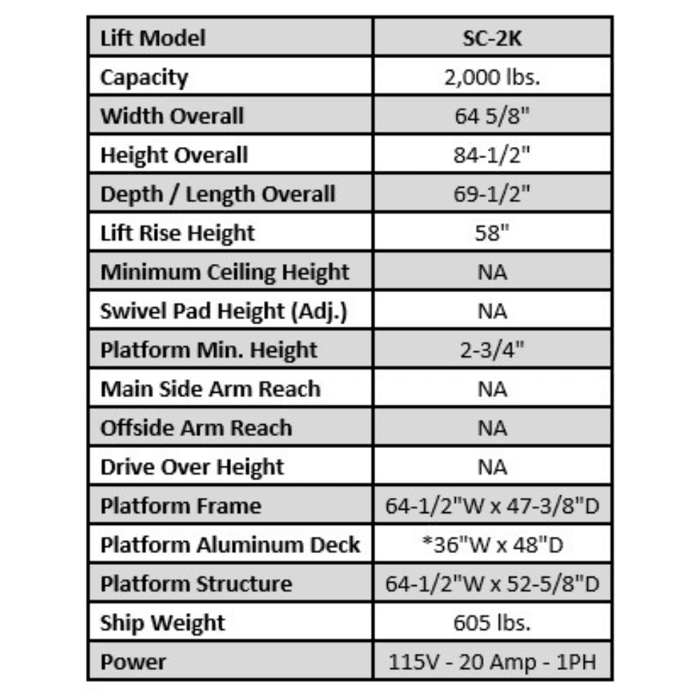 Auto Lift SC-2K 2,000 Lb. Single Column Turf Lift for Golf Carts ATVs Lawnmowers Black - Image 5