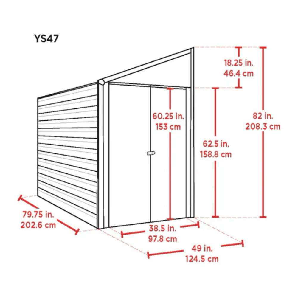 Arrow Yardsaver 4' x 7' Galvanized Steel Lean-To Storage Shed - Image 7