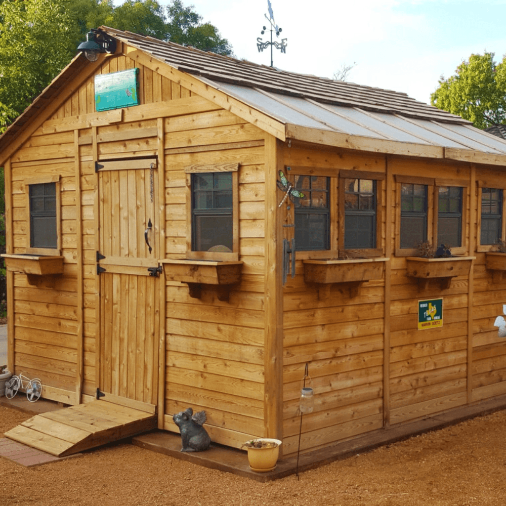 Cedarshed Sunshed 12' x 12' Western Red Cedar Garden Greenhouse Shed - Image 2