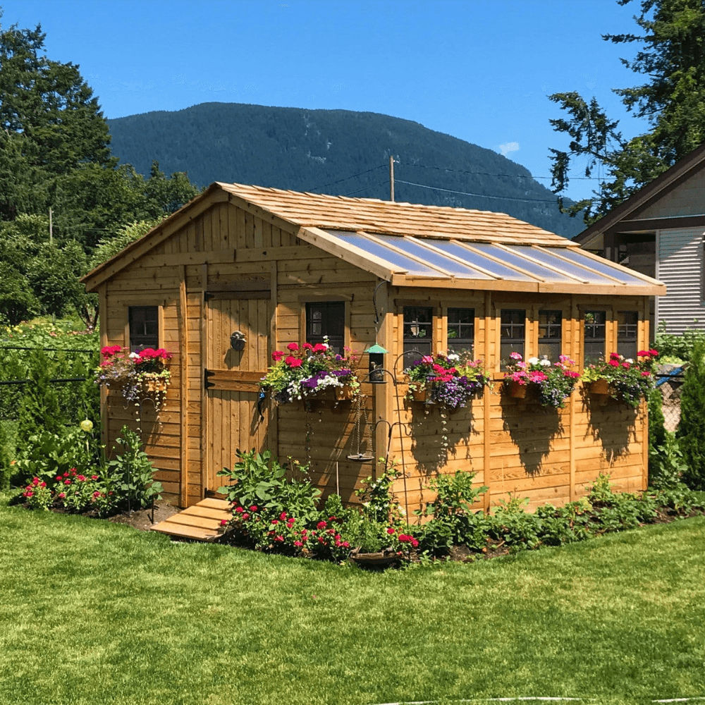 Cedarshed Sunshed 12' x 12' Western Red Cedar Garden Greenhouse Shed - Image 3