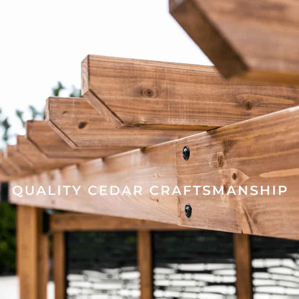 Backyard Discovery Verona 13' x 10' Cedar Wood Cabana Pergola Patio Shade Structure with Composite Bamboo Privacy Panels - Image 5