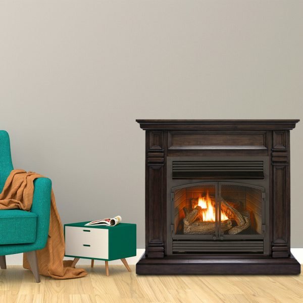 Duluth Forge 32,000 BTU Dual Fuel Ventless Gas Fireplace in Chocolate Finish - Image 2