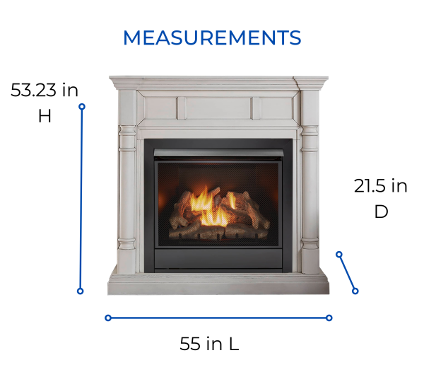 Duluth Forge 32,000 BTU Dual Fuel Ventless Gas Fireplace in Antique White - Image 6