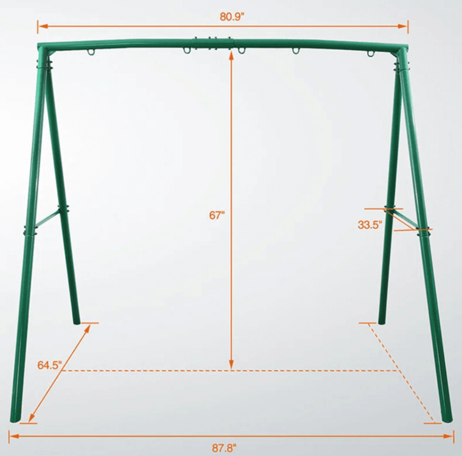 Designasofa 440 lbs Heavy-Duty Metal Swing Frame A-Frame Stand with 5 Hooks - Image 6