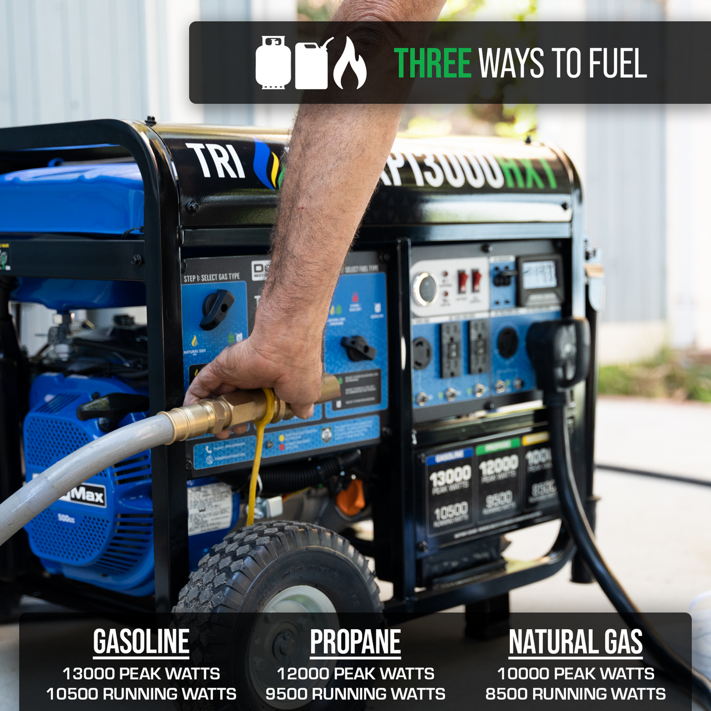 DuroMax XP13000HXT 13000-Watt Tri-Fuel Portable Generator with CO Alert - Image 5